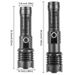 Dual-Head LED Flashlight With White Laser & Power Bank, 500m+ Zoomable Beam, Type-C Rechargeable, Digital Display For Outdoor Camping Hunting_voghion.com