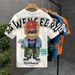 Abbigliamento da uomo T-shirt a maniche corte stampata con orso cartoon moda estiva da uomo all-match casual girocollo pullover allentato_voghion.com