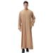 Herrenbekleidung Bedruckter muslimischer Kaftan mit Rundhalsausschnitt und Reißverschluss für Herren_voghion.com