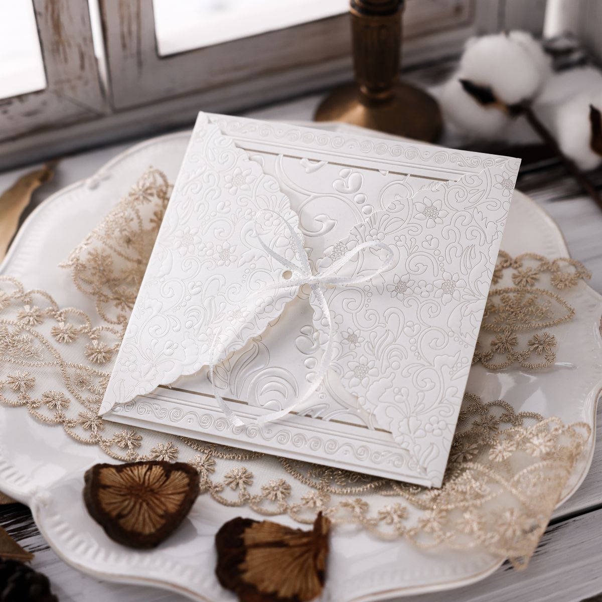 In Stock French Style High-End Vintage Embossed Greeting Thank You Blessing Confession Invitation Card_voghion.com