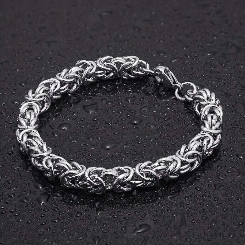 Gewebtes Titanstahl-Herren-Hip-Hop-Persönlichkeits-einfaches Unisex-Armband Trendy Brand High-End Handmade Chain Jewelry_voghion.com