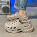 Sandalen Herren 2025 Sommer Dicker Boden Rutschfeste Laufsport Hohl Atmungsaktiv Fahren Outdoor Wasserschuhe Strand Clogs Modisch Vielseitig_voghion.com
