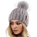 Ovillo de lana tejido para proteger el peinado, gorro sedoso y desmontable para mujer, gorro suelto y cálido, gorro de lana_voghion.com