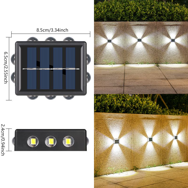 Solar Powered Outdoor Wall Sconce LED Garden Light With Convex Mirror For Patio, Fence, And Villa Decoration​_voghion.com