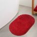 Ultra-Soft Flocked Polyester Bath Mat - Non-Slip Absorbent Oval Rug For Bathroom, Kitchen, Entryway & More, Machine Washable, Modern Solid Color_voghion.com