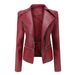 Women's Clothing Leather Jacket With Detachable Hem Fashion Casual Jacket_voghion.com
