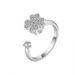 3-Piece Anxiety Rotating Ring Adjustable Rotating Clover Zircon Ring Women's Niche Premium 2025_voghion.com