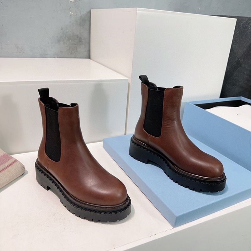 High End Quality Martin For Women 2024 New Le Fu Shoes, Leather Short Height Increasing New Boots, Mid Top Boots_voghion.com