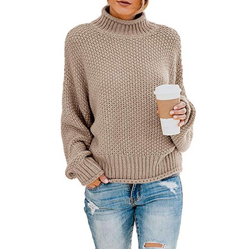 Sweater for women autumn and winter new loose turtleneck pullover large size sweater for women_voghion.com