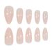 Short Almond Shape Nail Stickers - Skin Tone Star Design Press On Nails - Reusable Fake Nails For Women - Natural & Stylish False Nails_voghion.com