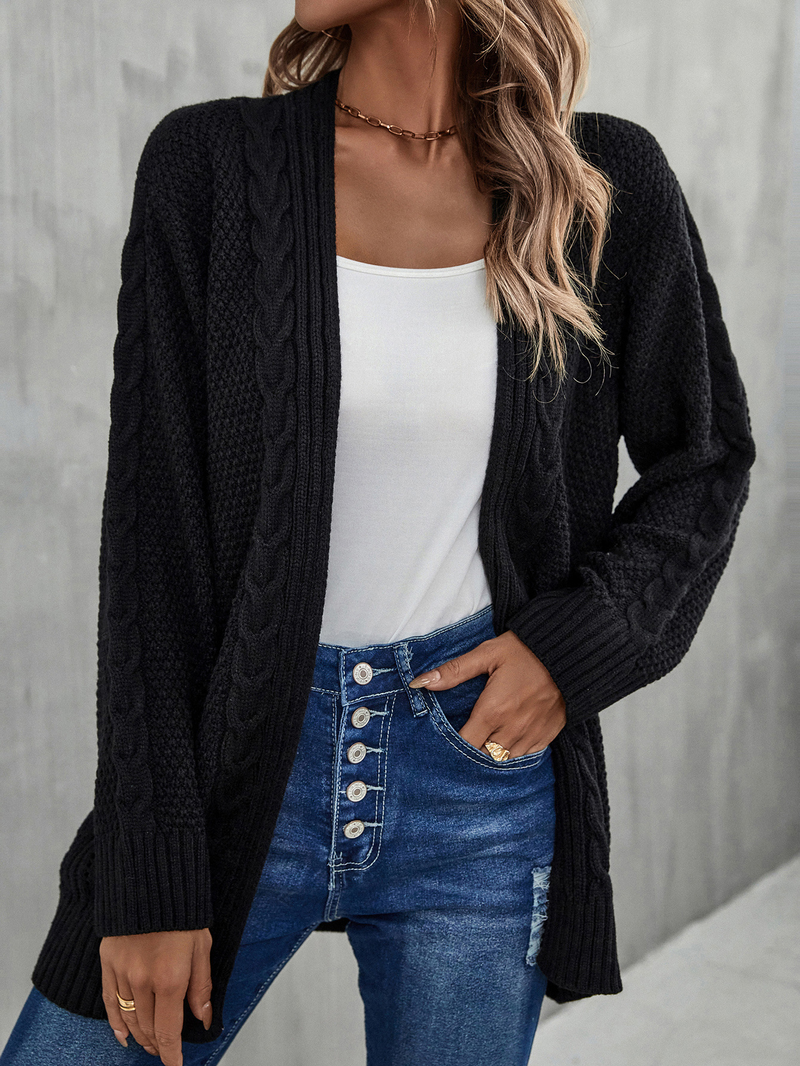 Damenbekleidung, große Damen-Strickjacke, unregelmäßiger Strickpullover, hohle Strickpullover-Jacke_voghion.com