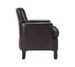 Leather Armchair With Rivet Decoration Single Sofa Accent Chair For Living Room-Brown_voghion.com