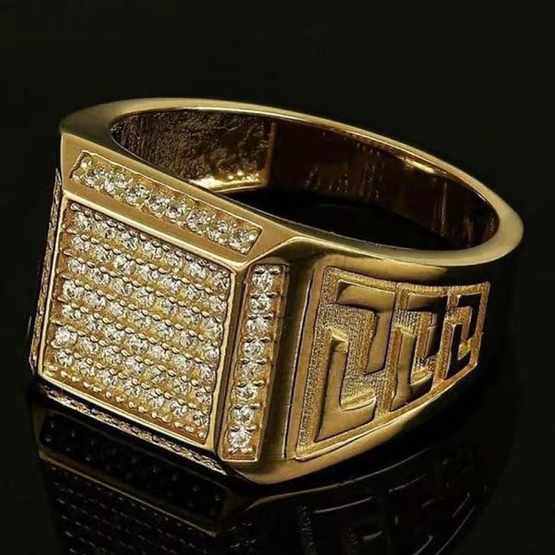 Hecheng Hip Hop Full Diamond Ring New Style_voghion.com