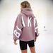 Damen-Sportmode, modischer Hoodie mit Buchstabenprint in großen Größen, lässiger, lockerer Pullover_voghion.com