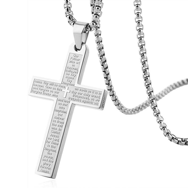 Heißer verkauf edelstahl herren kreuz halskette nicht verblassen persönlichkeit hip hop titanium stahl neutral stil schmuck_voghion.com