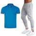 Herrkläder Sommar Pikétröja Lapel Kortärmad Företagsteam Arbetskläder Tryckt LOGO Reklam T-shirt Set_voghion.com