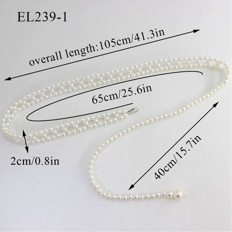 HOT New Elegant Women Pearl Belt Female Girls Strap Thin Slim Dress Long Waistbands Straps Waist Chains_voghion.com