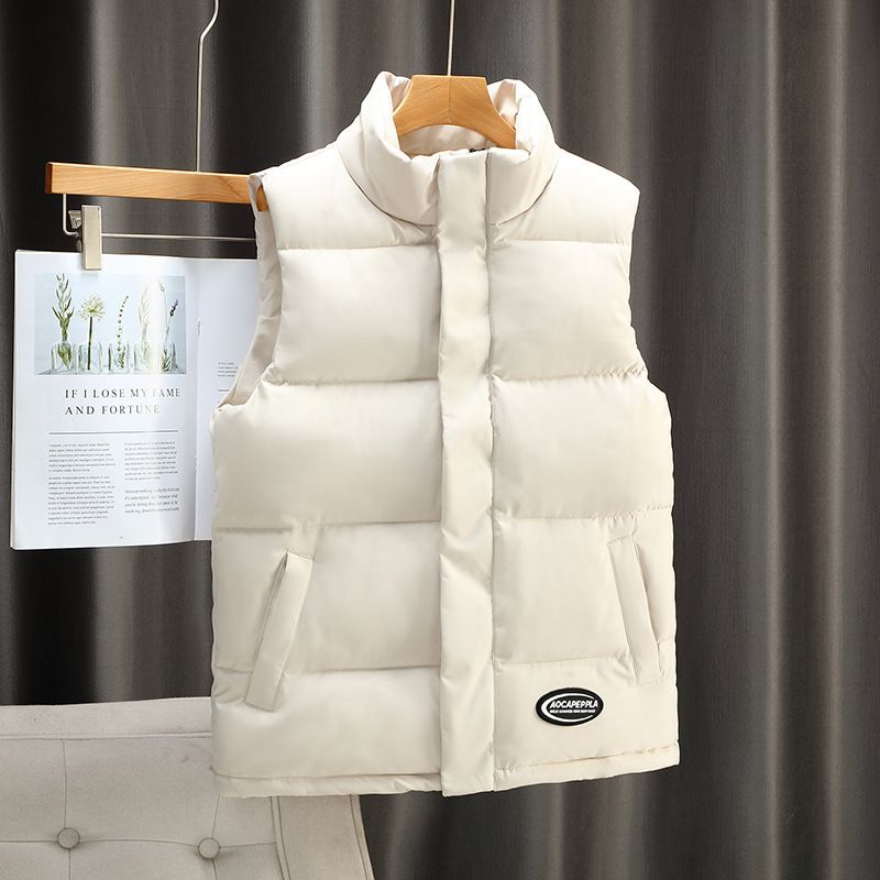 Men's Clothing Plus Size Cotton Vest Stand Collar Cotton Waistcoat Vest Jacket Work Clothes Class Uniform_voghion.com