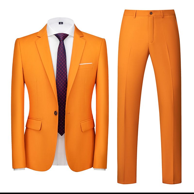Zweiteiliges Anzugset für Herren, Hochzeitsanzüge, Bräutigam-Smokinganzug_voghion.com