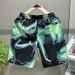 Korean Version Of Trendy Ins Sports Shorts, Summer Thin And Loose Oversized Shorts, Graffiti Full Print Lightweight Beach Pants_voghion.com