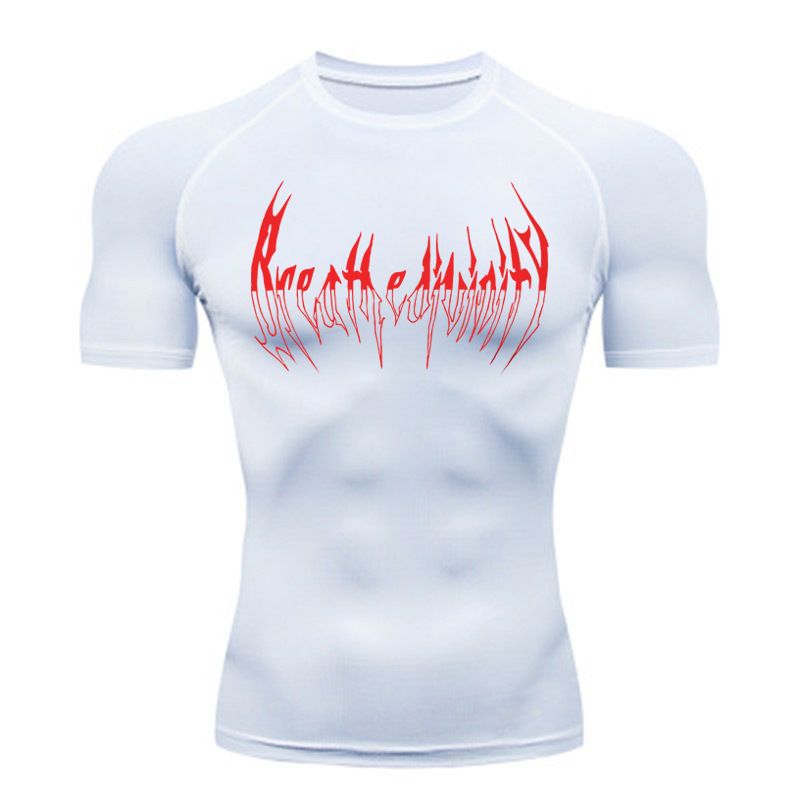 Herenkleding Compressie Shirt met Lange Mouwen Zwart Fitness T-shirt Heren Spier Snel Drogend Fitness Sportkleding Zonbescherming Sport Nauwsluitend_voghion.com