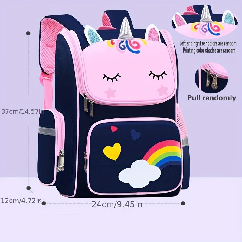 New Waterproof Children's Ba For School, Cute Pattern Unicorn Batman Bag For Boys And Girls, Burden Reduction_voghion.com