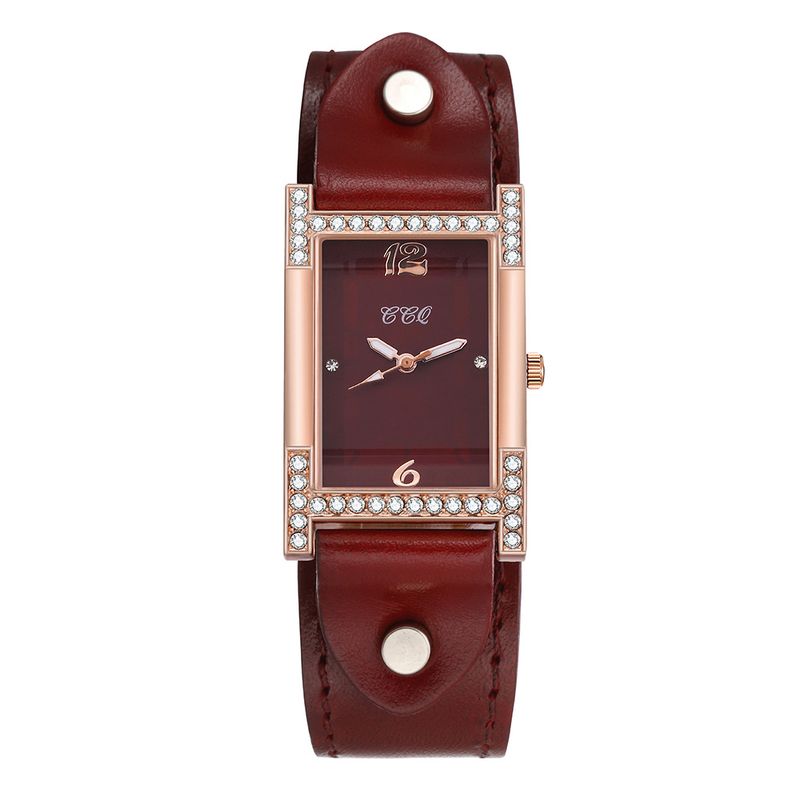 2024 Tiger Year Fashion Legering Vierkant Water Diamant Lederen Riem Quartz Hot Launch Nieuw horloge_voghion.com
