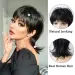 Parrucca corta Pixie Cut Shaggy Layered Mullet con frangia Capelli umani per donne Festa Cosplay_voghion.com