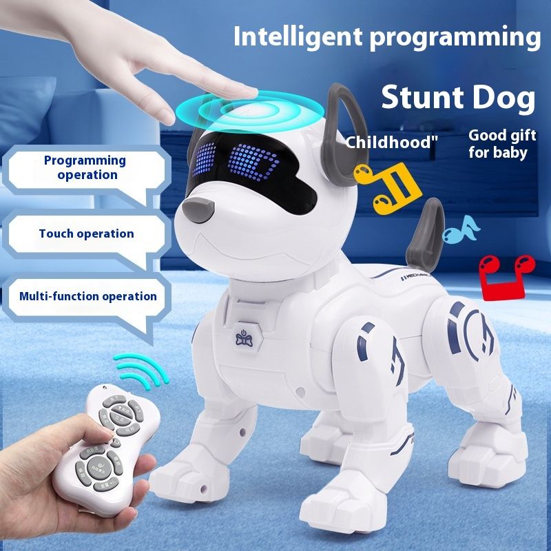 Inelligen robo elecric remoe conrol programming puzzle elecronic pe oy simulaion dog can bark and walk boy_voghion.com