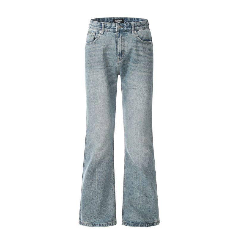 Vêtements pour hommes 11KN rétro bleu marque micro évasé jeans délavés pour hommes et femmes automne et hiver design simple lâche_voghion.com