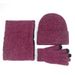 Unisex fleece three-piece thermal suit winter hat scarf touch screen gloves_voghion.com