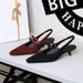Pointed One-word Strap Empty Shoes Rear Strap Low-heeled Single Shoes Light-mouth Wine Glass And Satin Women's Shoes_voghion.com