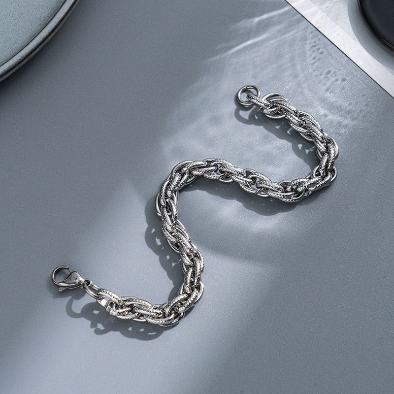 Bracciale in titanio per uomo, catena in acciaio inossidabile hip-hop di alta qualità, gioielli di design di nicchia_voghion.com