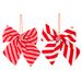 Decorazione per albero di Natale con fiocco di spugna a righe rosse e bianche - Decorazioni festive per la casa, albero di Natale, confezioni regalo_voghion.com