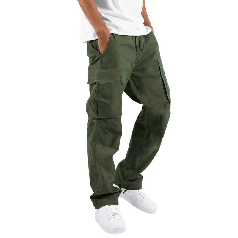 Sommernye Cargobukser for menn. Snøring Multi Pocket Casual Bukser_voghion.com
