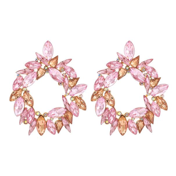 Big earrings horse eye glass diamond luxury earrings female temperament fashion jewelry_voghion.com