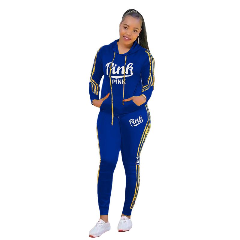 Survêtement à capuche avec lettres tendance pour femmes_voghion.com