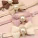 New Waffle Pet Cute Bow Bell Cat Pearl Pendant Dog Collar Accessories_voghion.com