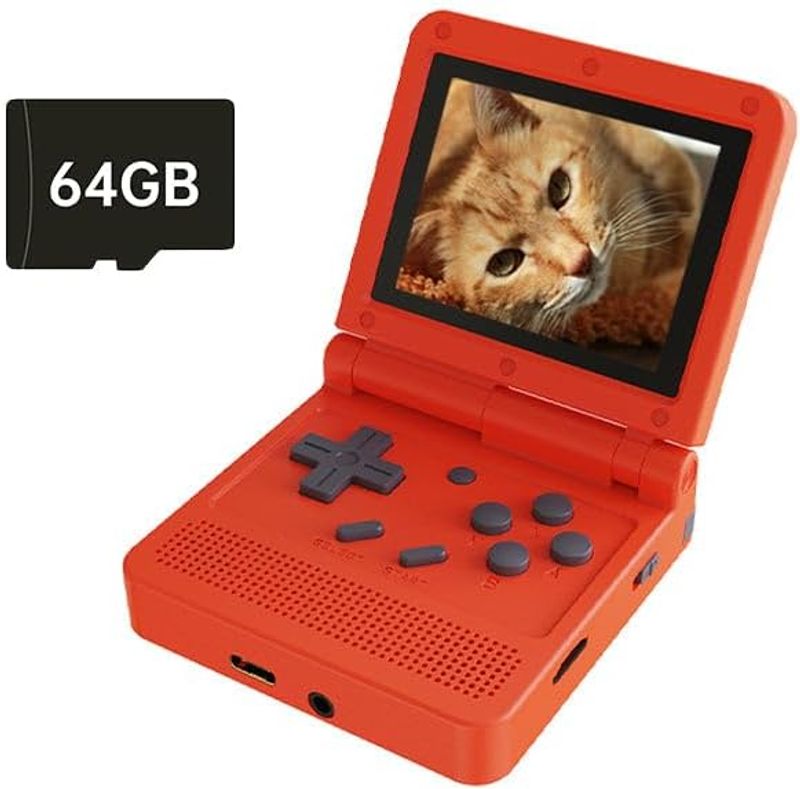 V90 Handheld Game Console 3-inch IPS Screen Open Flip Handheld Console With Foldable Arcade Simulators Kids Gift New Game_voghion.com