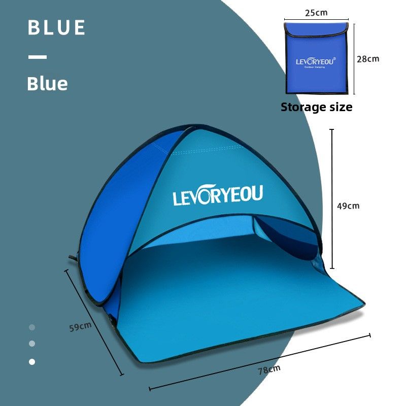 Outdoor Beach Tent Quick Open Automatic Pop-up Simple Sunshade Beachside Leisure Canopy With Doors And Double Windows_voghion.com
