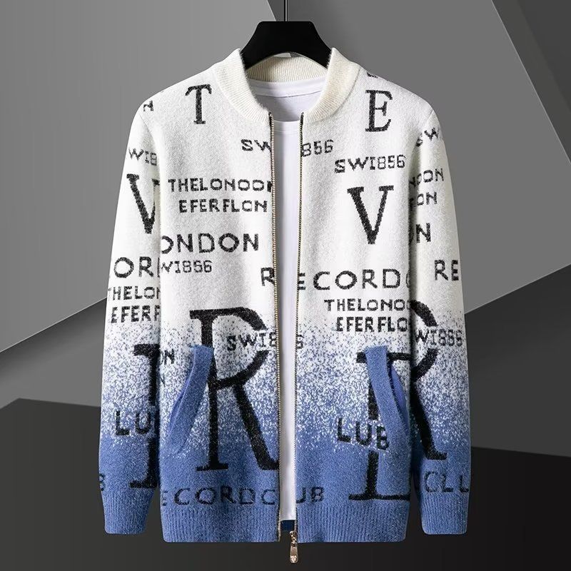 Vêtements pour hommes Printemps et automne Nouvelle veste pull Cardigan tricoté pour hommes Pull décontracté pour hommes Vêtements Slim Fit pour garçons_voghion.com