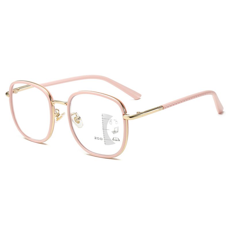 Unisex Multi-focus reading glasses female fashion show young elegant large frame HD anti-blue reading glasses_voghion.com
