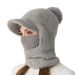 Women's Winter Knit Hat Scarf Mask Combo - Soft Acrylic Fleece Beanie & Neck Warmer Set For Cold Weather_voghion.com