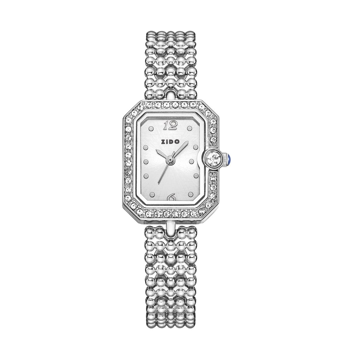 Zido Brand Light Luxury Fashion Versatile Women's Daily Matching Diamond-Studded Square Small Exquisite Quartz Watch_voghion.com
