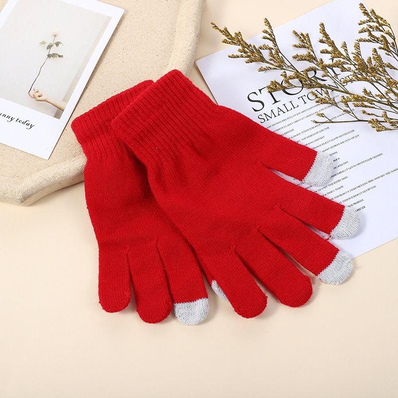 2025 Autumn Winter Comfortable Full Hydrogen Fiber Knitted Outdoor Cycling Warm Cold-Proof Touchscreen Ski Gloves_voghion.com