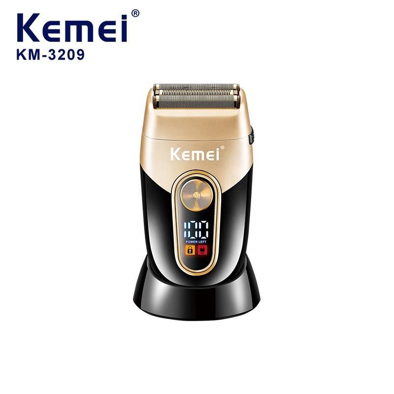 Kemei km-3209 Profesyonel Kablosuz Döner Tıraş Makinesi LCD Dijital Ekran USB Şarj Edilebilir Elektrikli Tıraş Makinesi_voghion.com