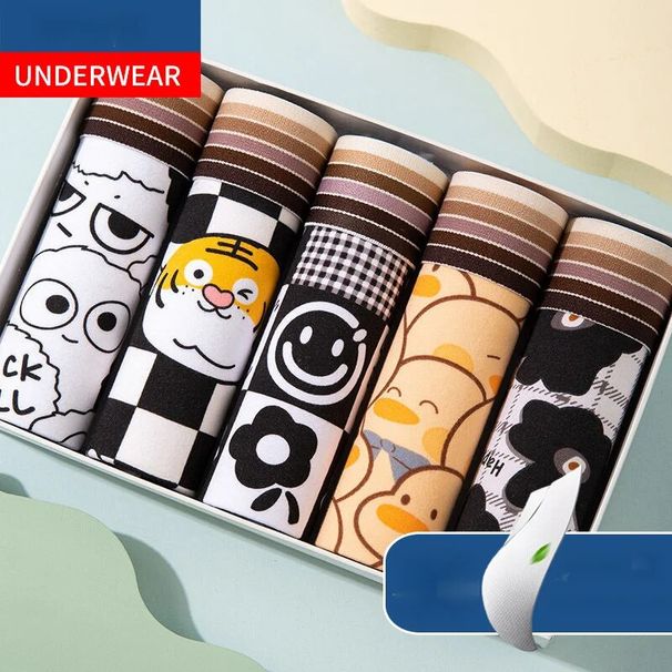 New2024 men Άνετο μπόξερ κινουμένων σχεδίων που αναπνέει για φοιτητικό σορτς επίπεδης γωνίας φιλικό προς το δέρμα, μοντέρνο και εξατομικευμένο σορτς_voghion.com