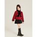 Kids Clothing Red Small Temperament Bow Thickened Coat_voghion.com