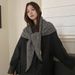 Sciarpa lavorata a maglia triangolare calda in stile coreano da donna, stile autunno-inverno, in misto lana di alta qualità_voghion.com