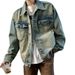 Retro-Jeansjacke im coolen Used-Look im Vintage-Stil – perfekt für Frühling und Herbst._voghion.com